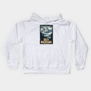 Discover the Misty Mountains - Vintage Travel Poster - Fantasy Kids Hoodie